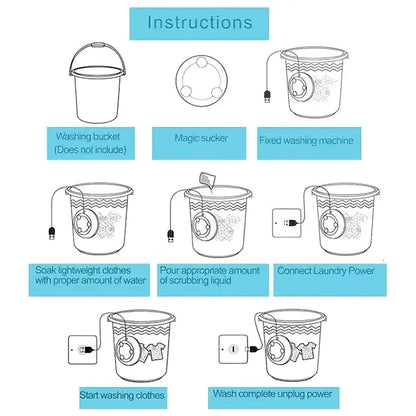 Portable USB Turbine Washing Machine